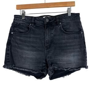Shyanne Black Raw Hem Denim Shorts